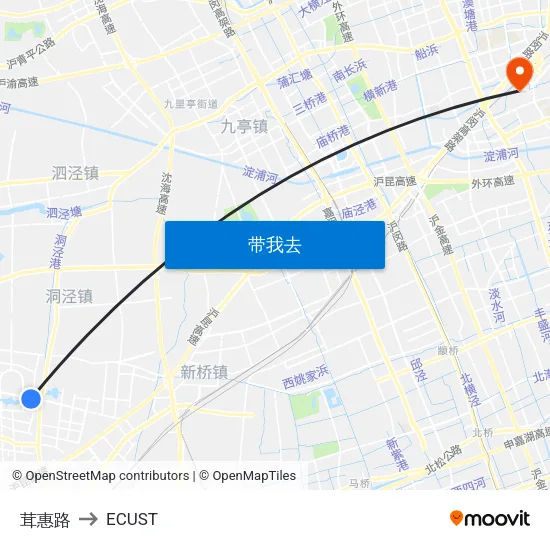 茸惠路 to ECUST map