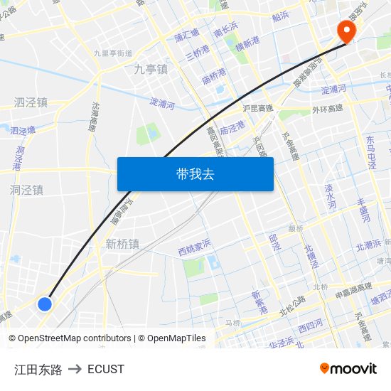 江田东路 to ECUST map