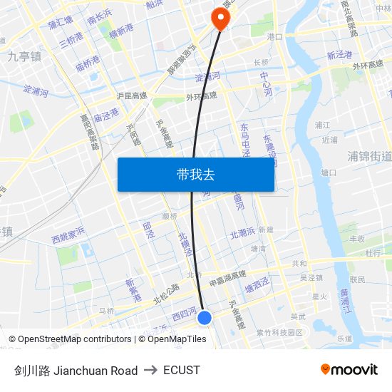 剑川路 Jianchuan Road to ECUST map