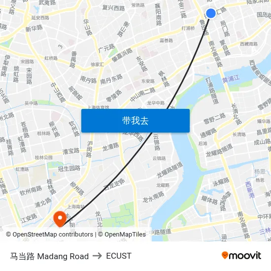 马当路 Madang Road to ECUST map