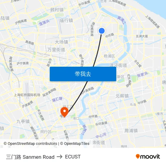 三门路 Sanmen Road to ECUST map