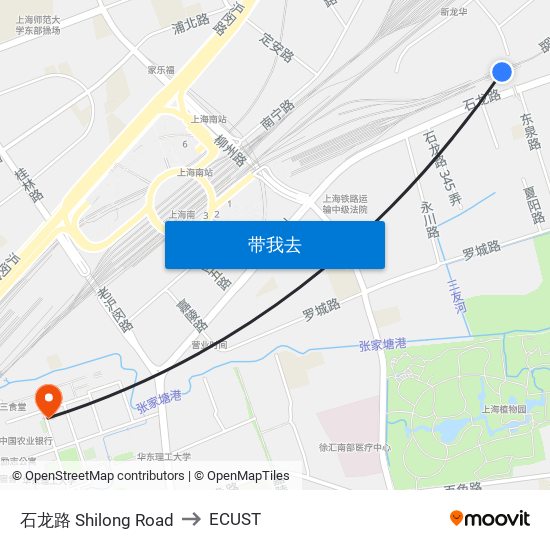 石龙路 Shilong Road to ECUST map