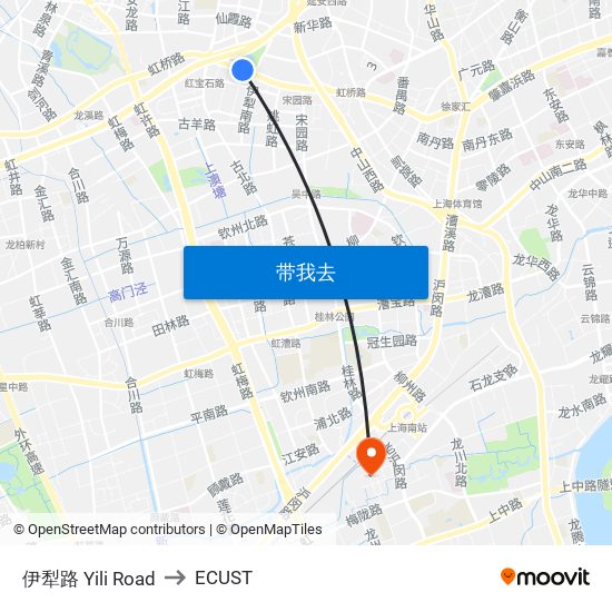 伊犁路 Yili Road to ECUST map