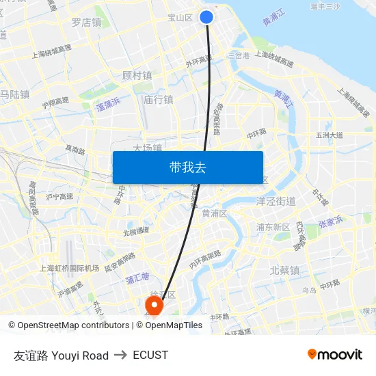 友谊路 Youyi Road to ECUST map