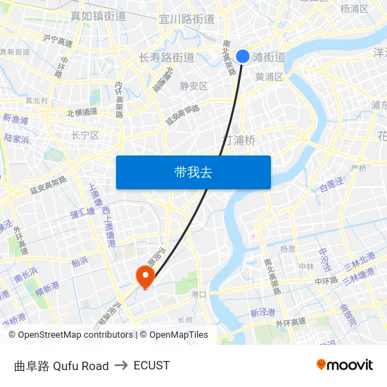 曲阜路 Qufu Road to ECUST map