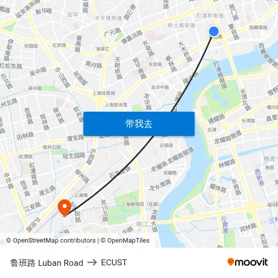 鲁班路 Luban Road to ECUST map