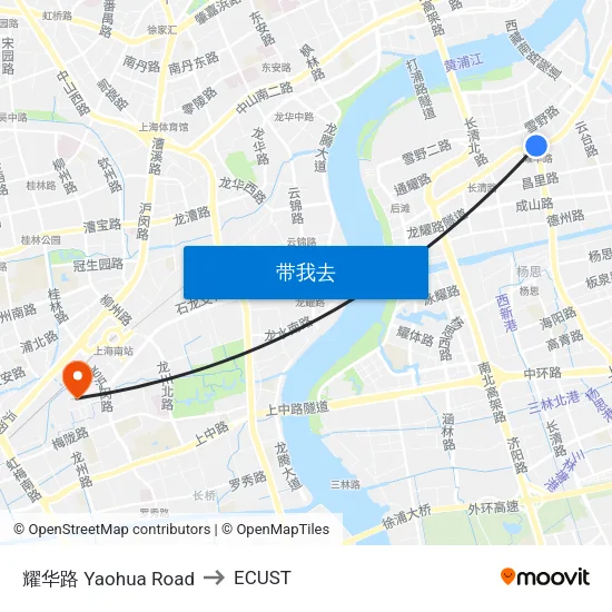 耀华路 Yaohua Road to ECUST map