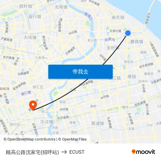 顾高公路沈家宅(招呼站) to ECUST map