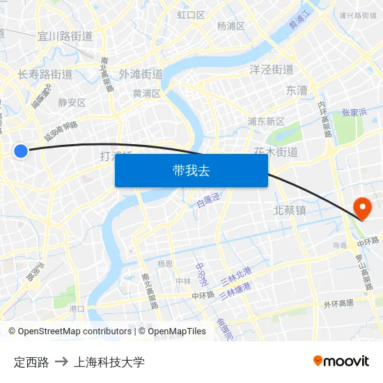 定西路 to 上海科技大学 map