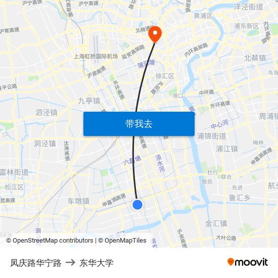 凤庆路华宁路 to 东华大学 map