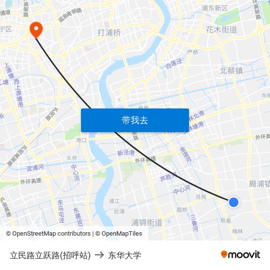 立民路立跃路(招呼站) to 东华大学 map