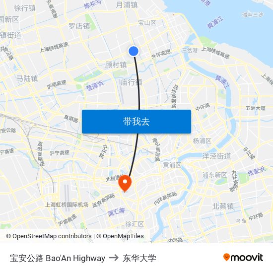 宝安公路 Bao'An Highway to 东华大学 map