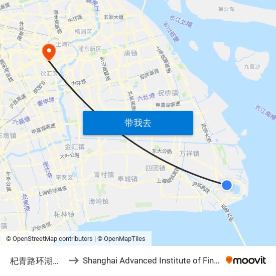 杞青路环湖西三路 to Shanghai Advanced Institute of Finance, SJTU map