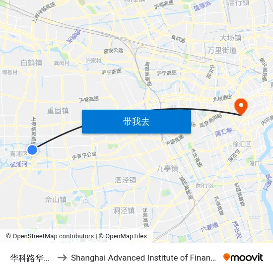 华科路华乐路 to Shanghai Advanced Institute of Finance, SJTU map