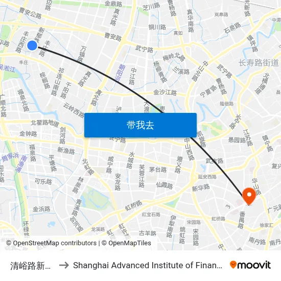 清峪路新郁路 to Shanghai Advanced Institute of Finance, SJTU map