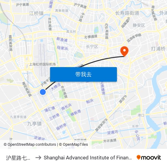 沪星路七莘路 to Shanghai Advanced Institute of Finance, SJTU map