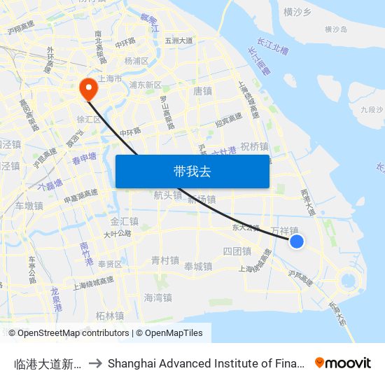 临港大道新泥路 to Shanghai Advanced Institute of Finance, SJTU map