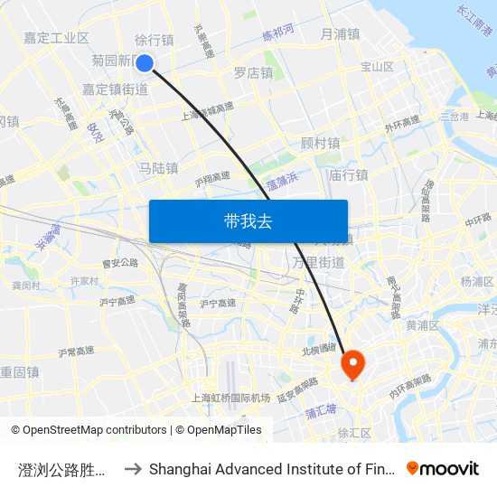 澄浏公路胜竹东路 to Shanghai Advanced Institute of Finance, SJTU map