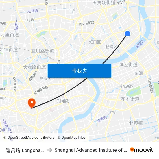 隆昌路 Longchang Road to Shanghai Advanced Institute of Finance, SJTU map