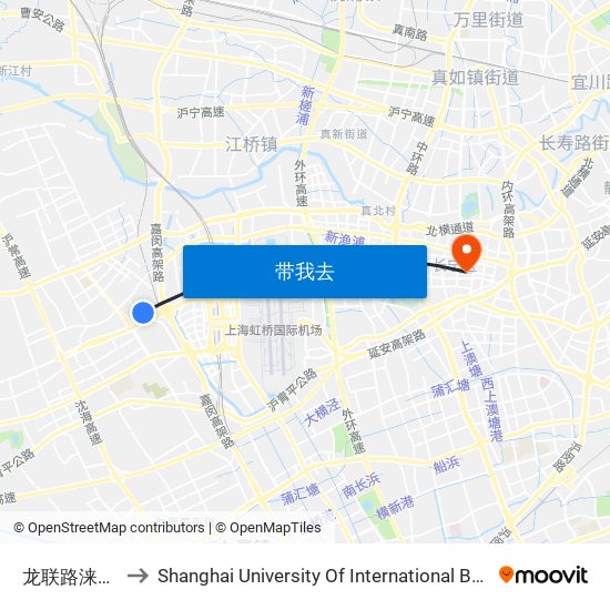 龙联路涞清路(东) to Shanghai University Of International Business And Economic map