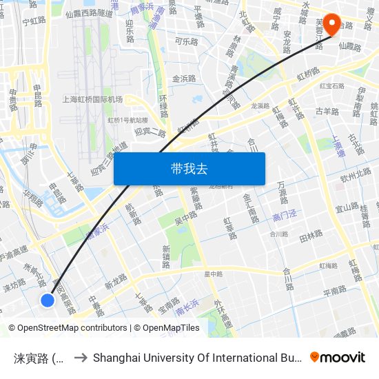 涞寅路 (招呼站) to Shanghai University Of International Business And Economic map