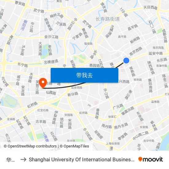 华山路 to Shanghai University Of International Business And Economic map