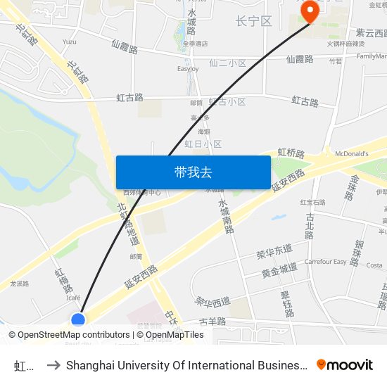 虹梅路 to Shanghai University Of International Business And Economic map