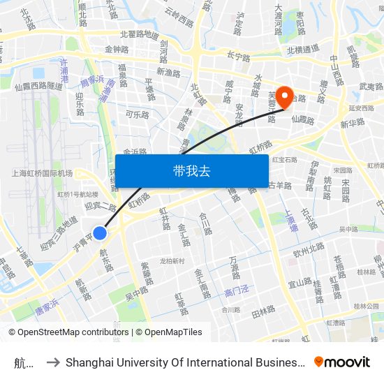 航东路 to Shanghai University Of International Business And Economic map