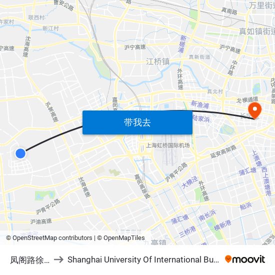 凤阁路徐乐北路 to Shanghai University Of International Business And Economic map