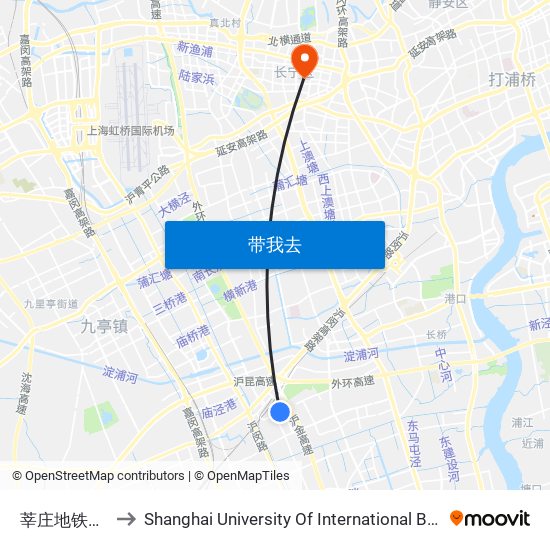 莘庄地铁站南广场 to Shanghai University Of International Business And Economic map