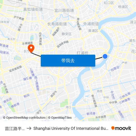 苗江路半淞园路 to Shanghai University Of International Business And Economic map