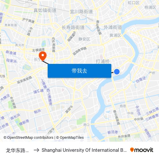 龙华东路制造局路 to Shanghai University Of International Business And Economic map