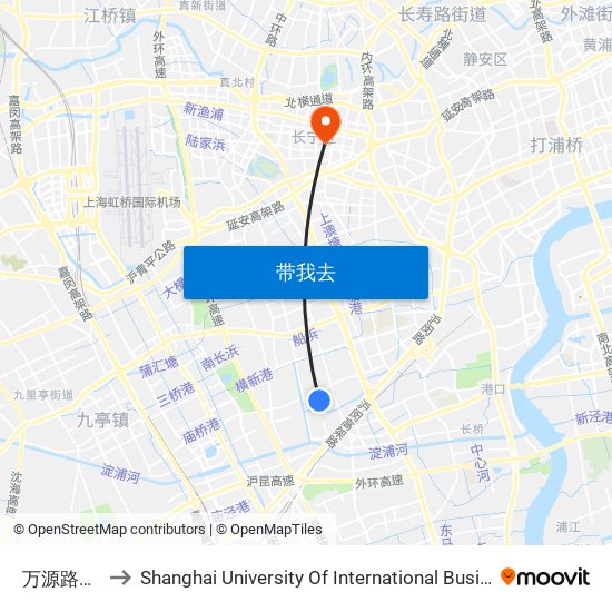 万源路顾戴路 to Shanghai University Of International Business And Economic map