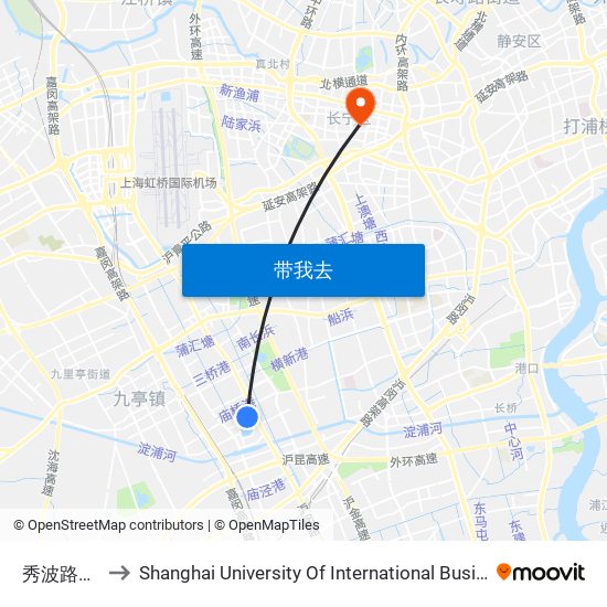 秀波路黎康路 to Shanghai University Of International Business And Economic map