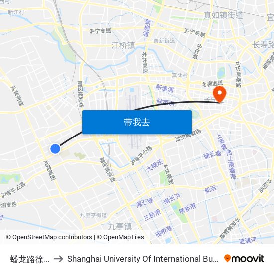 蟠龙路徐民东路 to Shanghai University Of International Business And Economic map