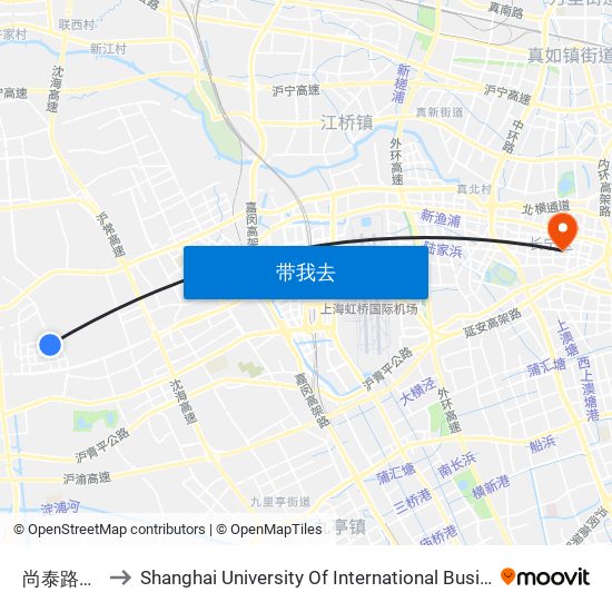 尚泰路乐天路 to Shanghai University Of International Business And Economic map