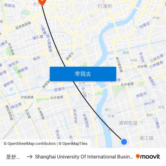 景舒苑六村 to Shanghai University Of International Business And Economic map