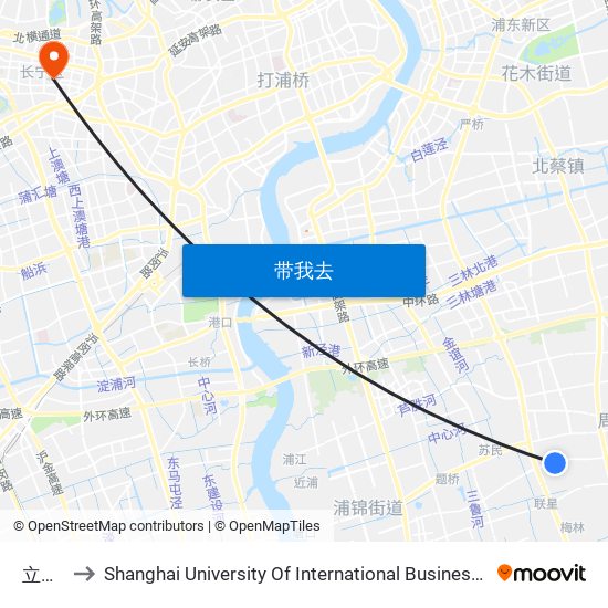 立民村 to Shanghai University Of International Business And Economic map