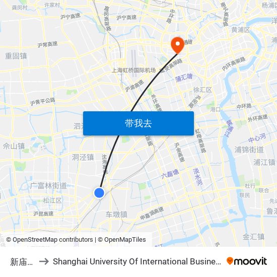 新庙三路 to Shanghai University Of International Business And Economic map