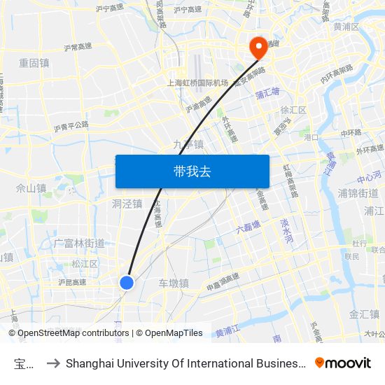 宝胜路 to Shanghai University Of International Business And Economic map