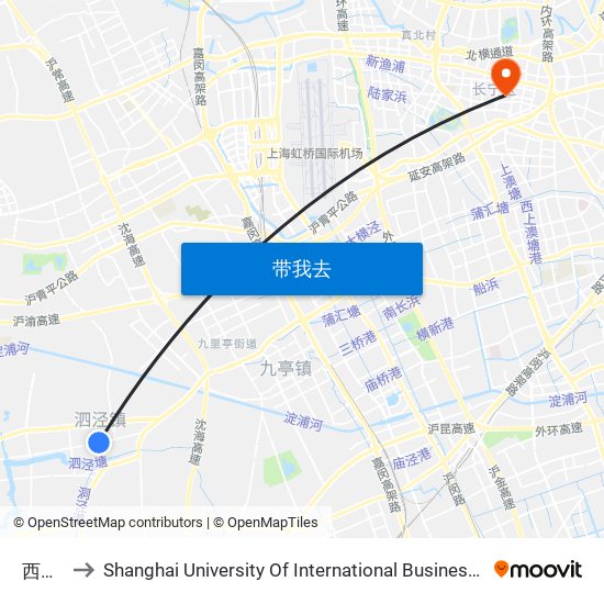 西安路 to Shanghai University Of International Business And Economic map