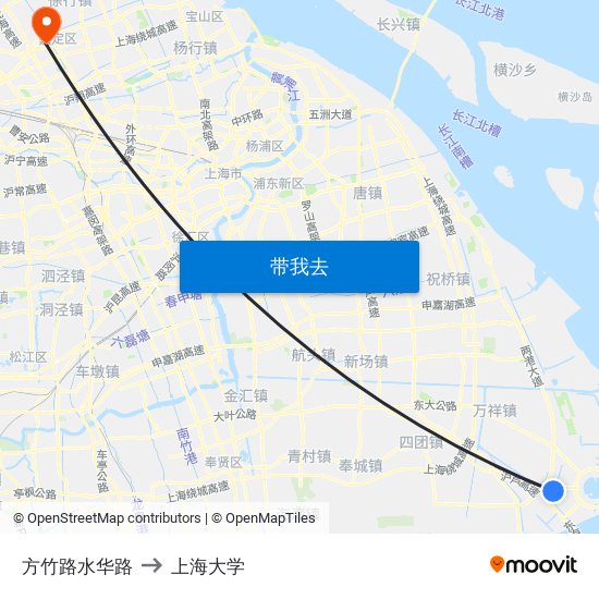 方竹路水华路 to 上海大学 map