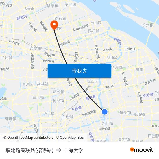 联建路民联路(招呼站) to 上海大学 map