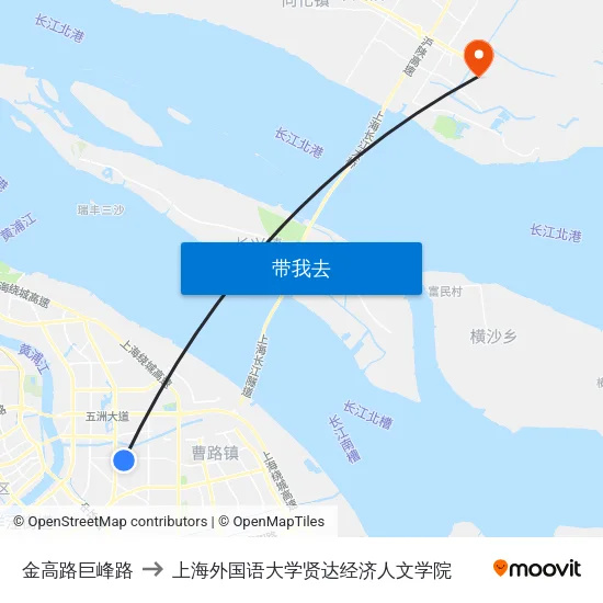 金高路巨峰路 to 上海外国语大学贤达经济人文学院 map