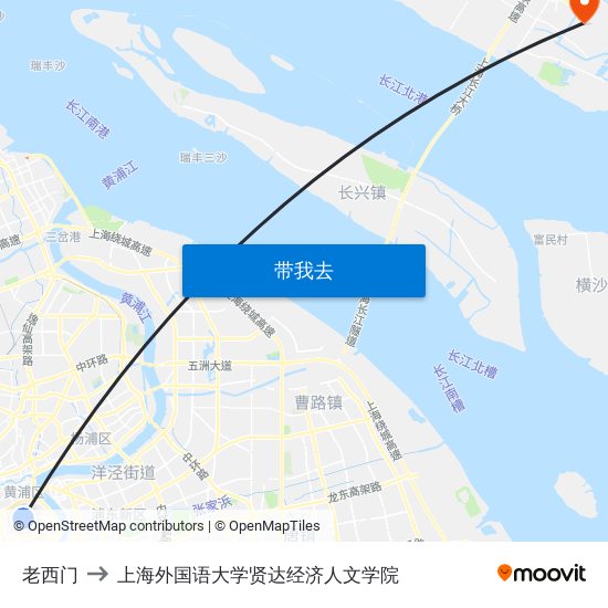 老西门 to 上海外国语大学贤达经济人文学院 map