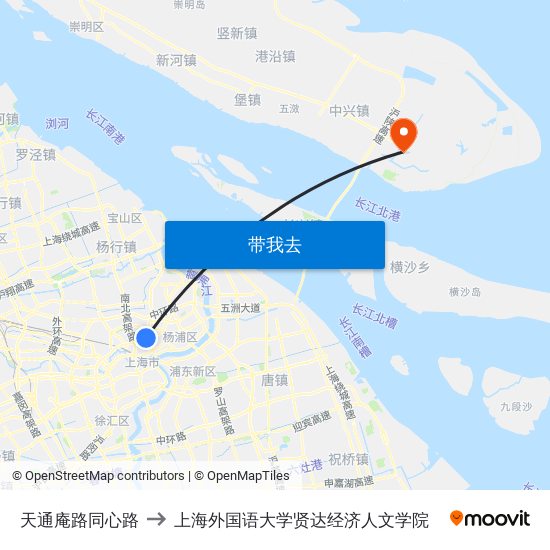 天通庵路同心路 to 上海外国语大学贤达经济人文学院 map