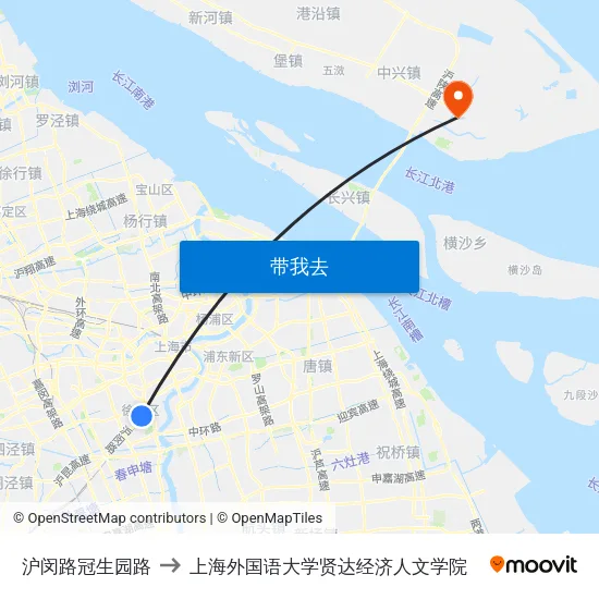 沪闵路冠生园路 to 上海外国语大学贤达经济人文学院 map