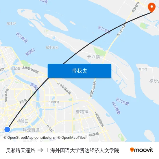 吴淞路天潼路 to 上海外国语大学贤达经济人文学院 map