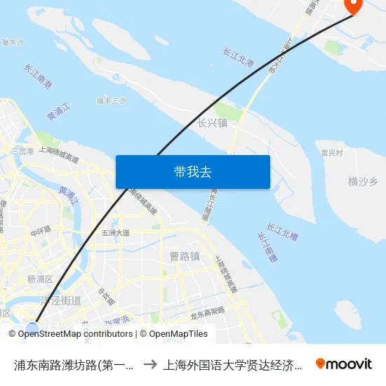 浦东南路潍坊路(第一八佰伴) to 上海外国语大学贤达经济人文学院 map