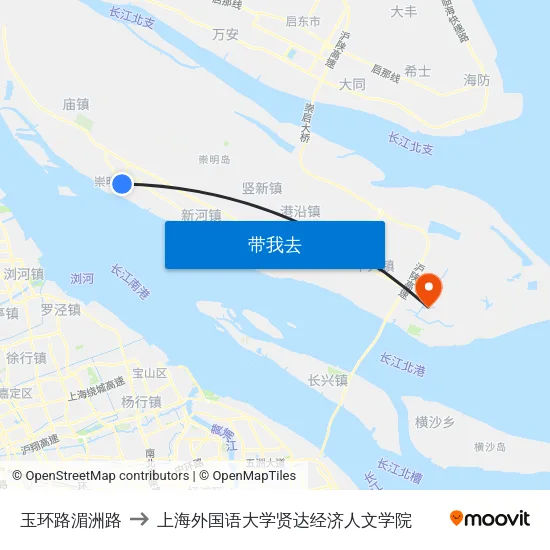 玉环路湄洲路 to 上海外国语大学贤达经济人文学院 map